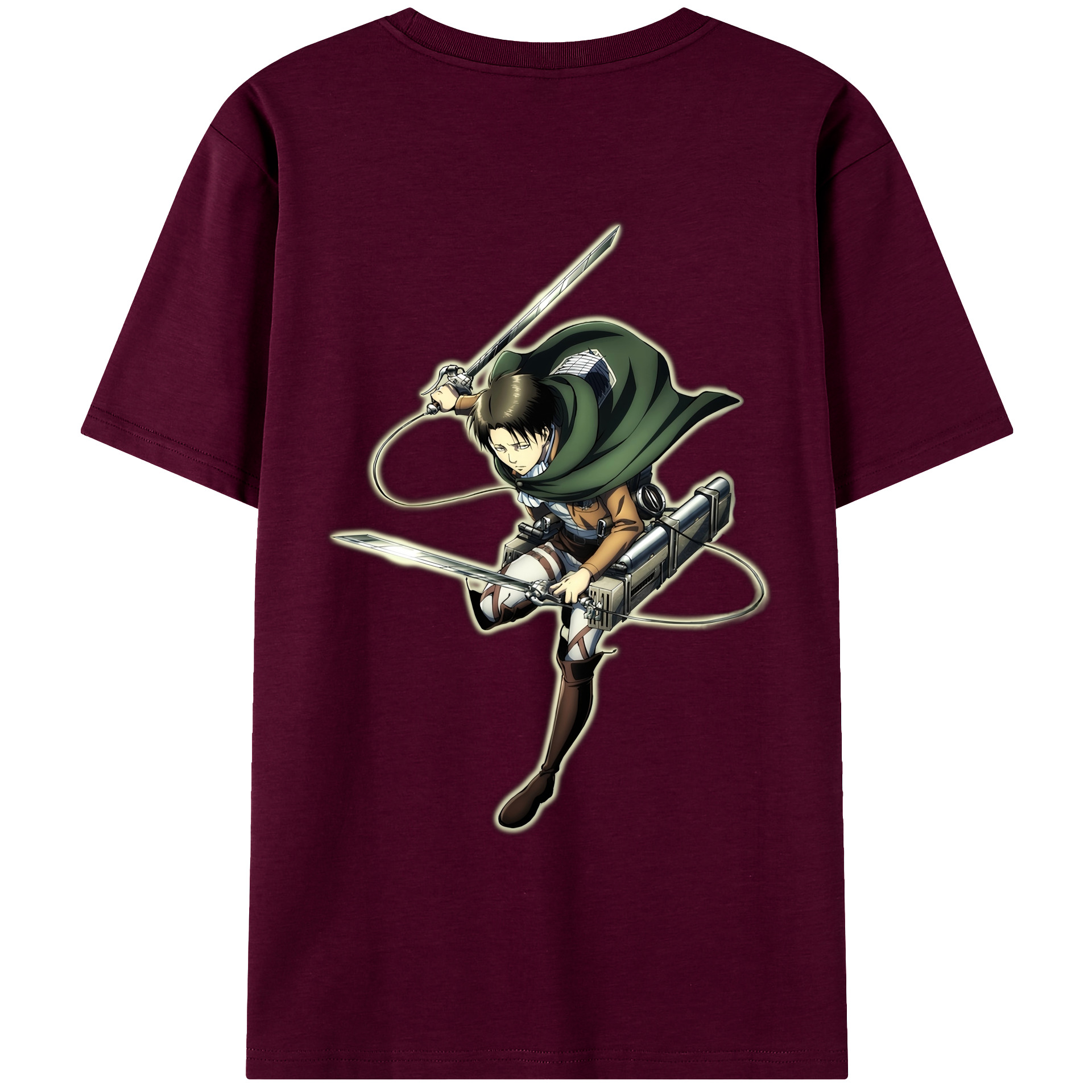 （画像用） 進撃の巨人 リヴァイ·アッカーマン Attack on Titan Levi Ackerman レディース半袖Tシャツ(バックプリント)
